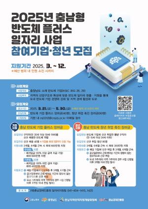 [크기변환][홍보포스터] 2025년 충남형 반도체 플러스 일자리 사업 참여기업 청년 모집.jpg